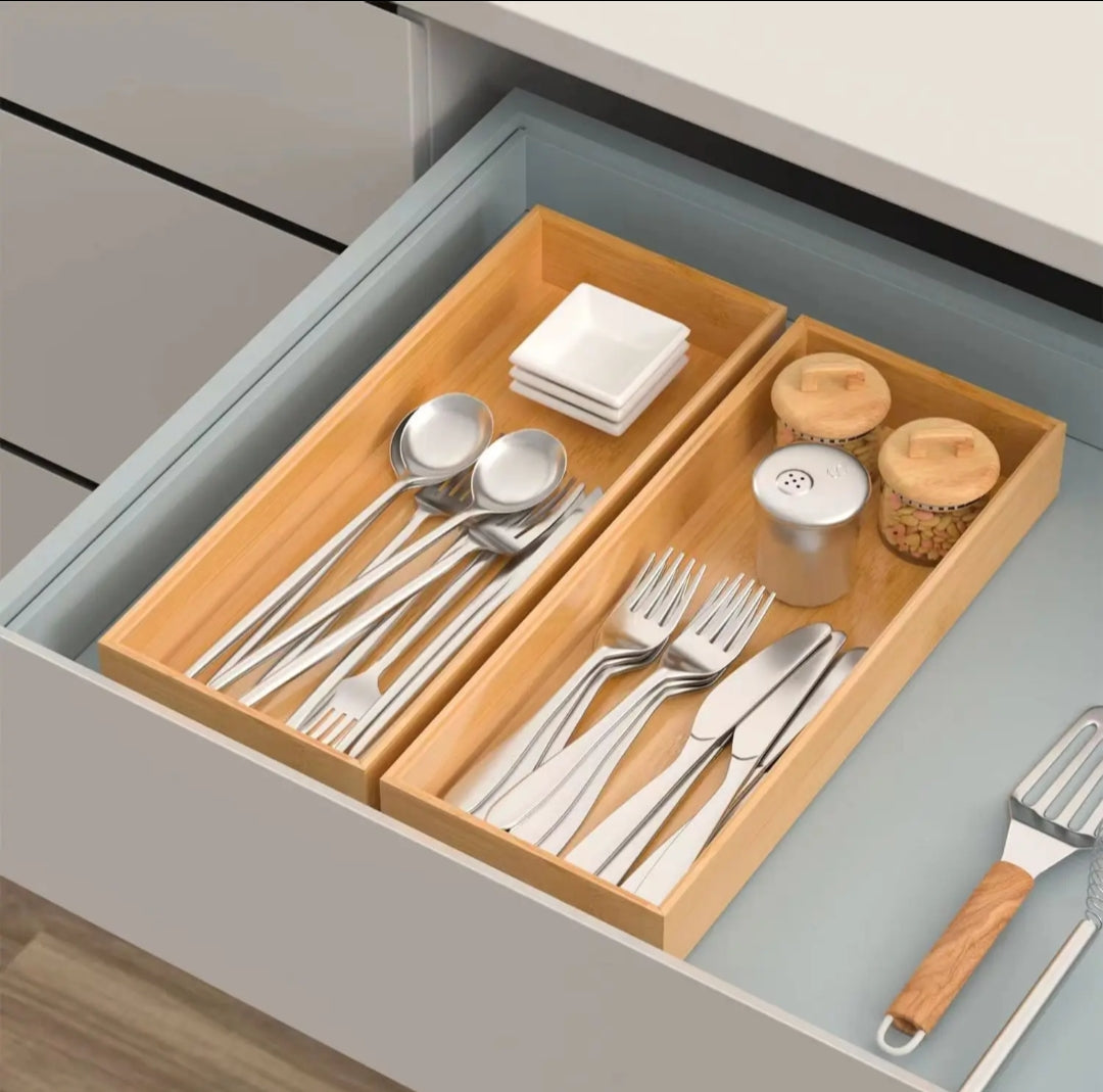 Bamboo cutlery  organizer/holder