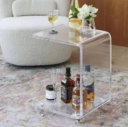 C-Shaped Clear Acrylic Side Table