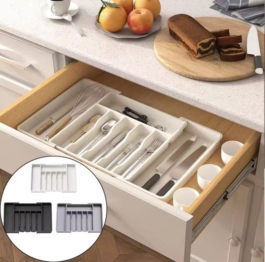 Expandable cutlery drawer organizer