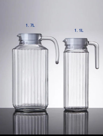 Ribbed Glass Jugs Pitchers