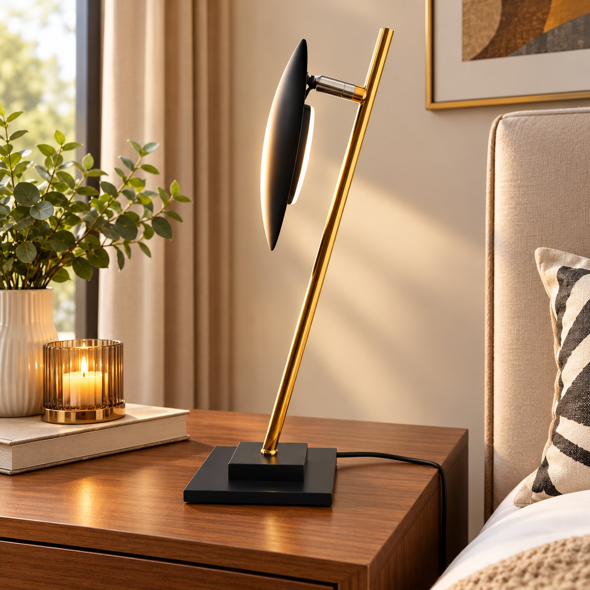 Sculptural Gold Table Lamp