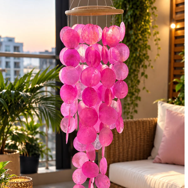 Shell Wind Chime Made of Real Capiz Shells