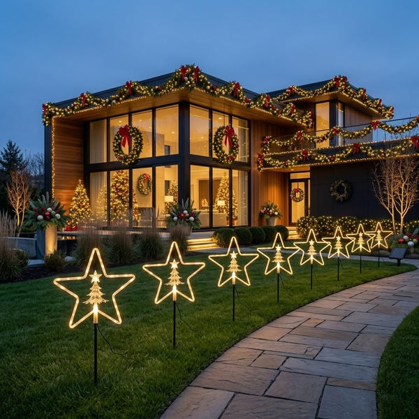 4Pcs Solar Christmas Garden Pathway Light Set Gha