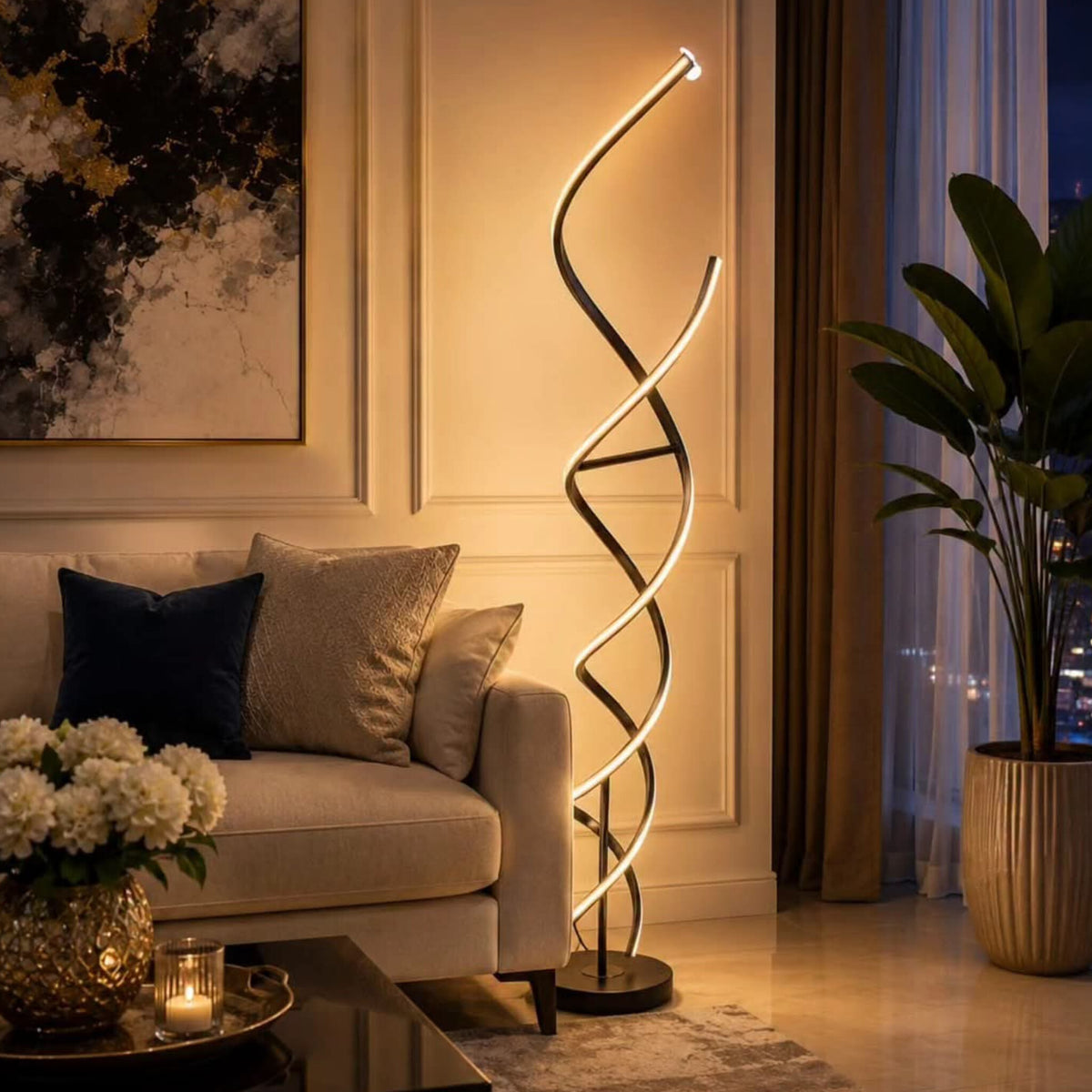 Spiral LED Floor Lamp