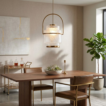 Textured Glass Arch Pendant Light