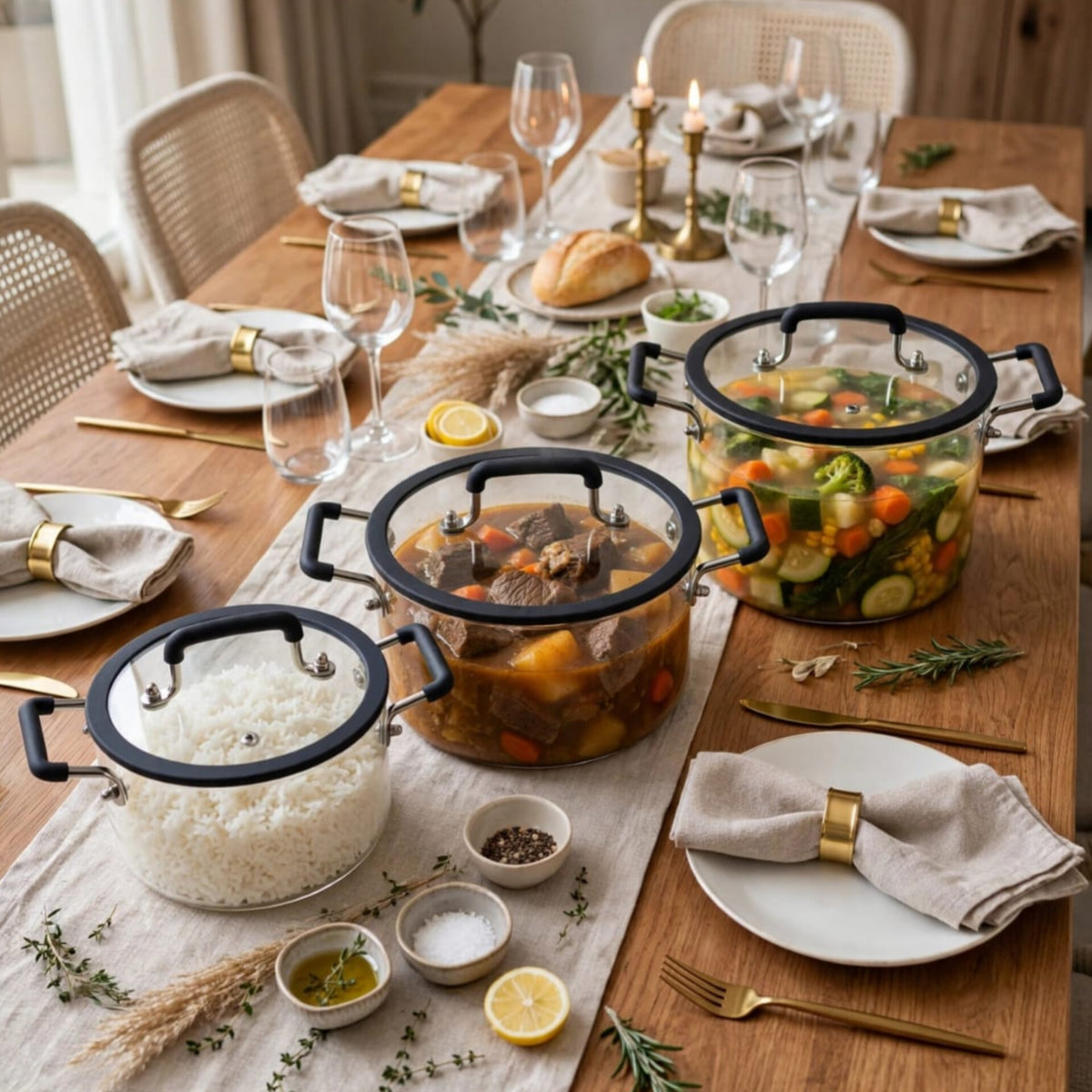 4Pcs Transparent High Borosilicate Glass Cookware Pot Set in Nairobi 