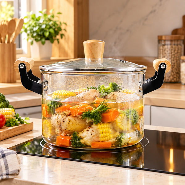 Transparent Glass Cooking Pot