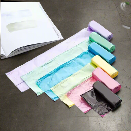 Assorted color trash bags