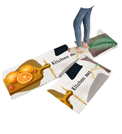 2pcs kitchen mats with rubber underside