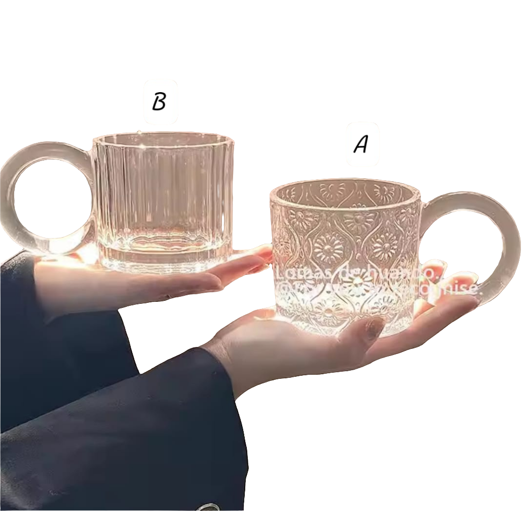 6Pc Glass mugs BlackNov