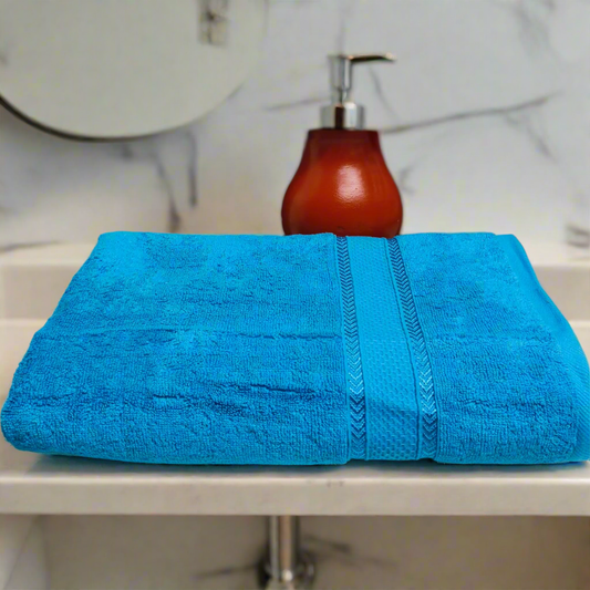 Coloured bathroom towels