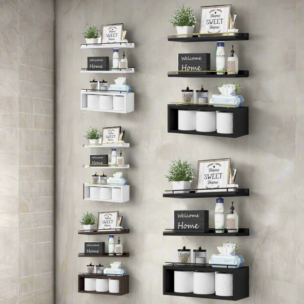 Bathroom floating shelves