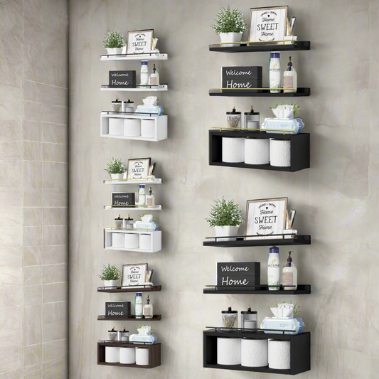 Bathroom floating shelves