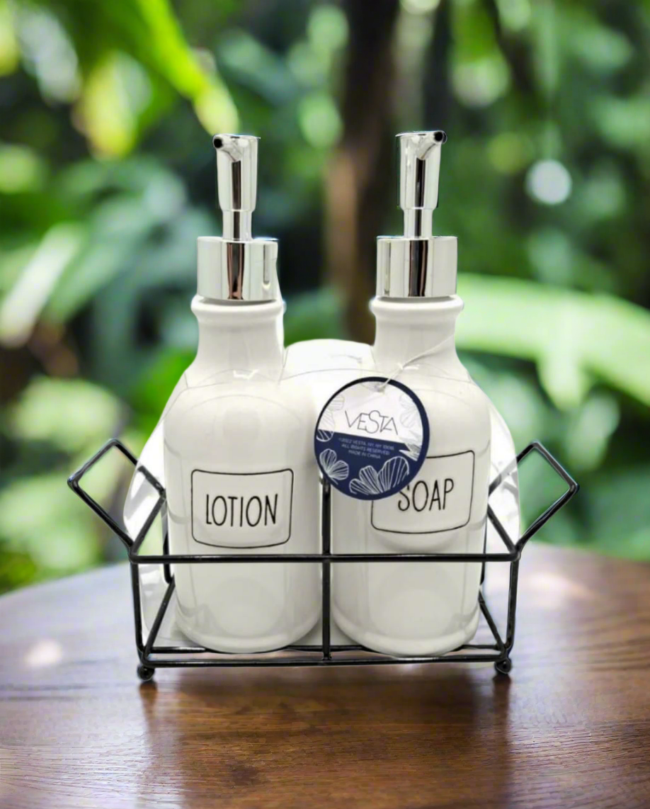 Soap and lotion dispenser set

✓ material:ceramic

✓ colours:white available