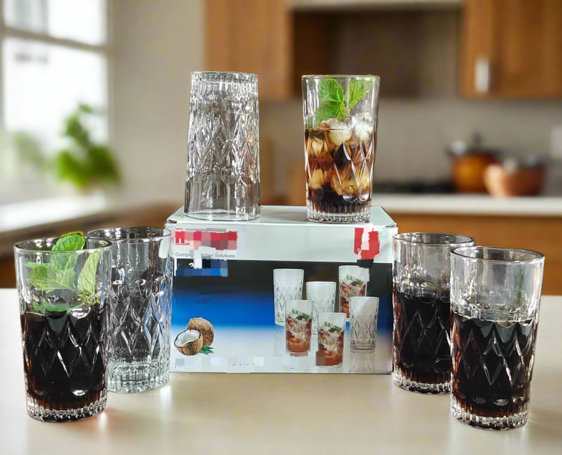 6pc Assorted Water/Juice Glass Set