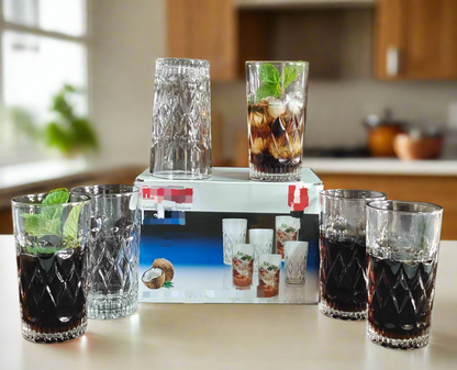 6pc Assorted Water/Juice Glass Set