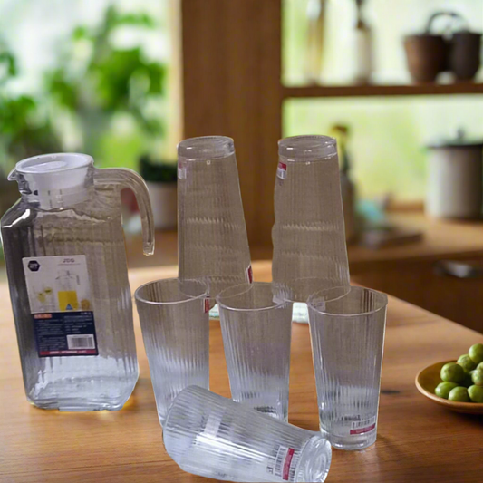 Glass jug and glasses set