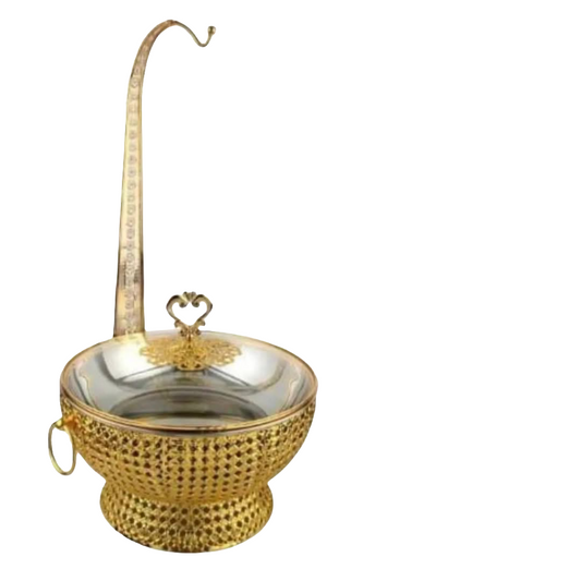 8L Gold round chaffing dish