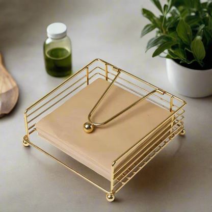 Metallic serviette holder