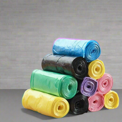Assorted color trash bags