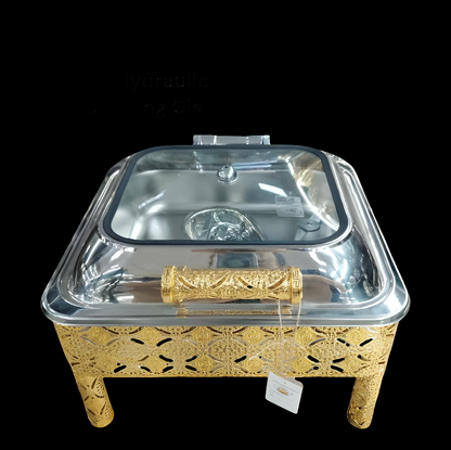 6Ltr Gold Plated Square Chaffing Dish