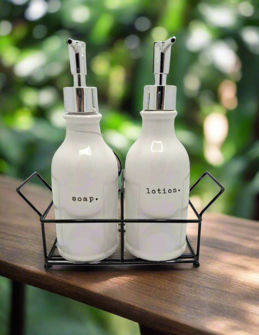 Soap and lotion dispenser set

✓ material:ceramic

✓ colours:white available