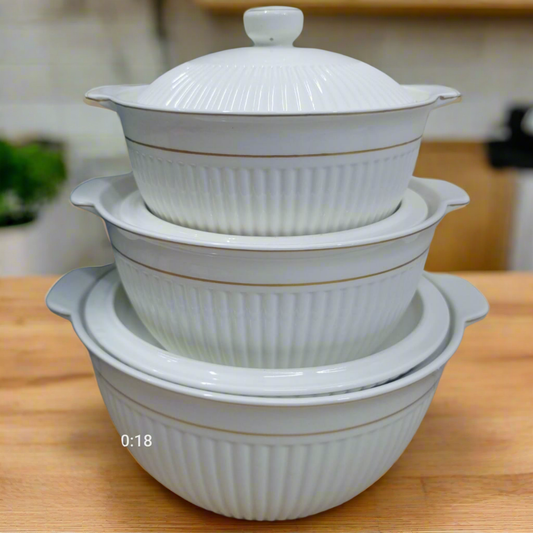3Pc ceramic serving bowls