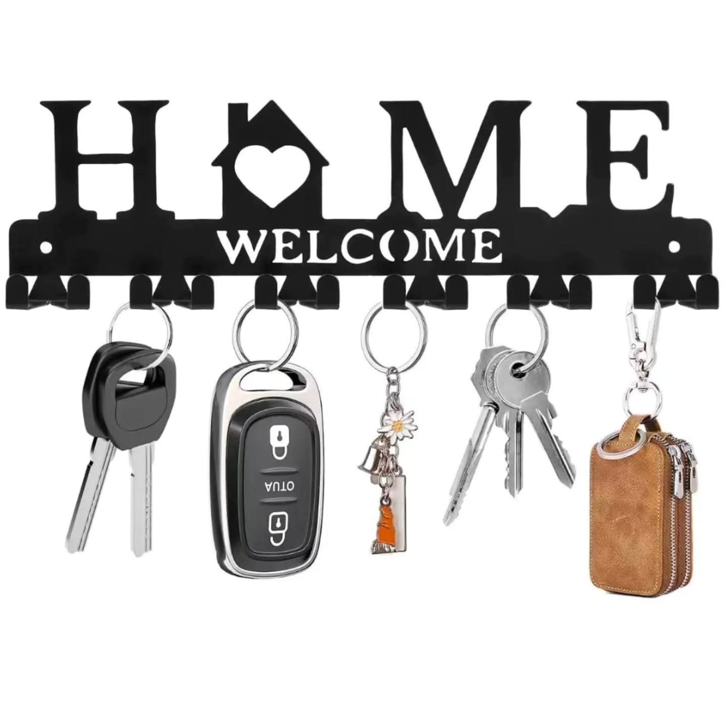 Black Metal Wall Mounted Key Holder