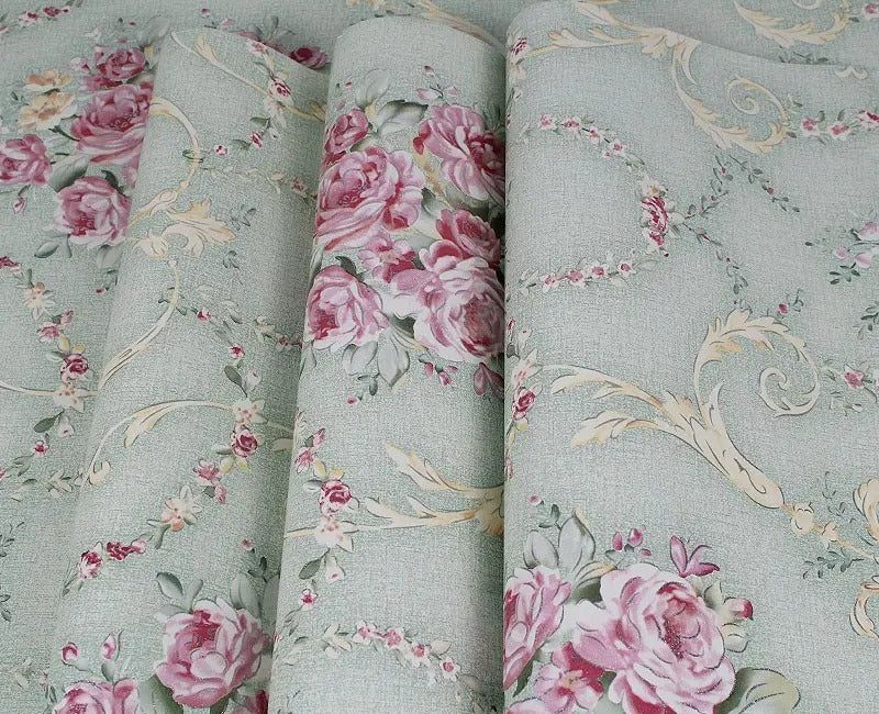 Adhesive flower wallpaper