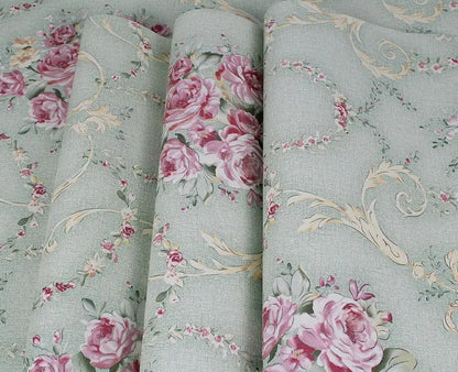 Adhesive flower wallpaper