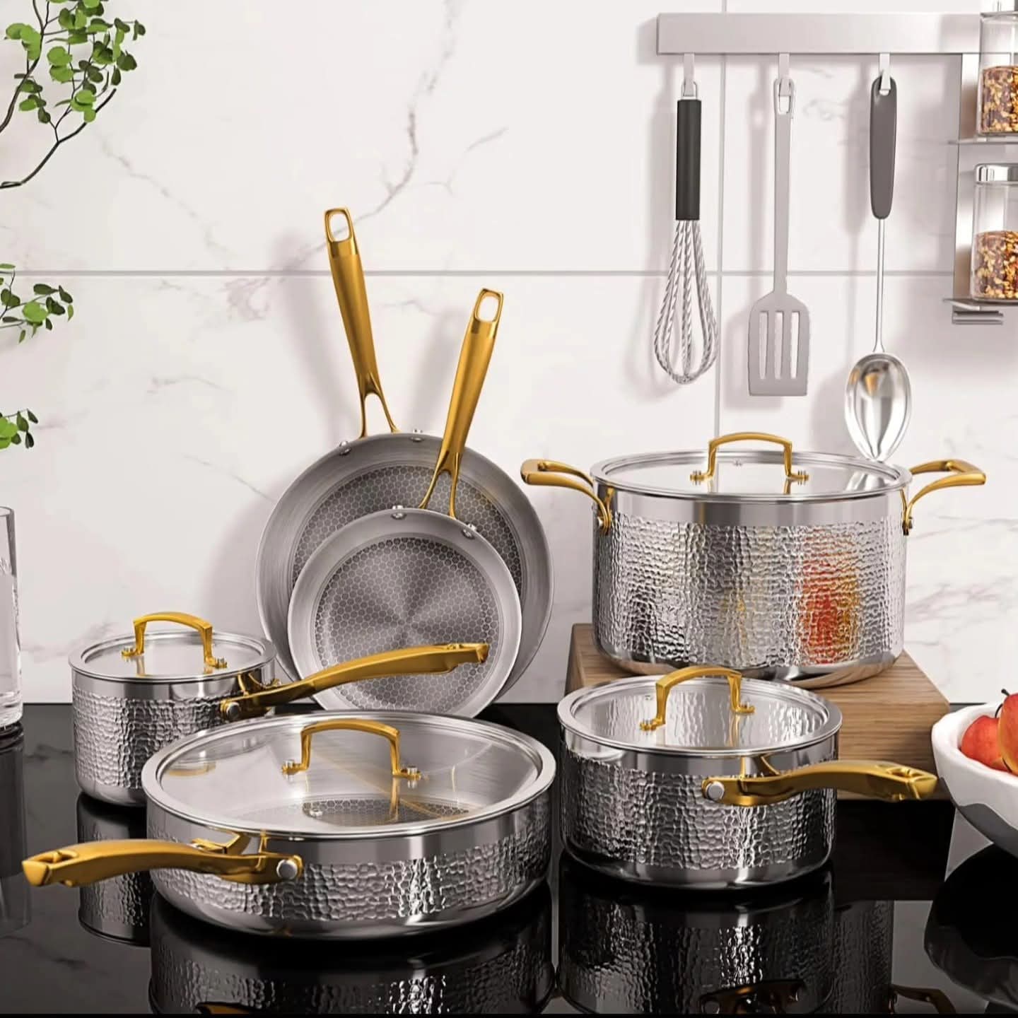 10Pc stainless steel cookware set