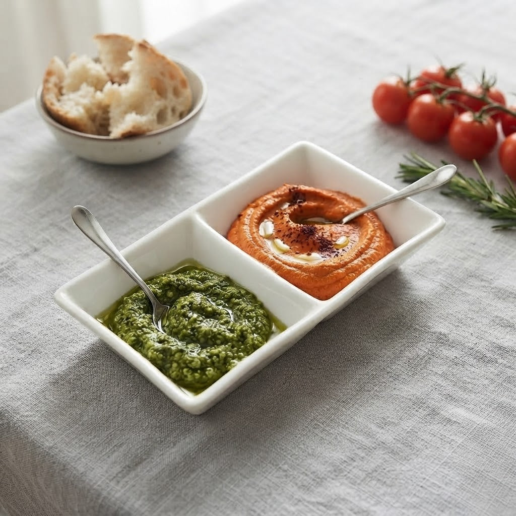 2 in 1 Partitioned Sauce Bowl Pair
