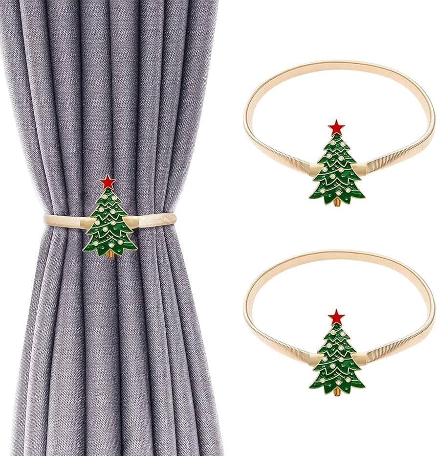 Christmas Spring Curtain Holders Pair