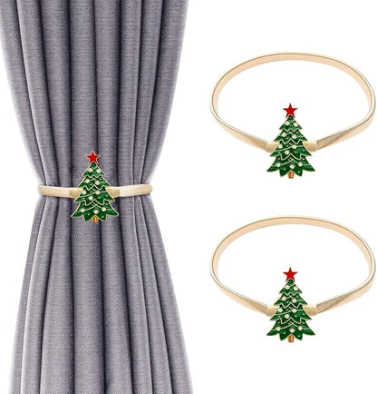 Christmas Spring Curtain Holders Pair