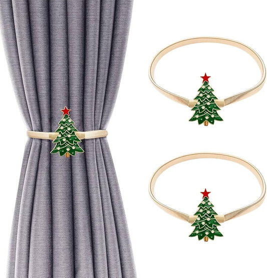 Christmas Spring Curtain Holders Pair