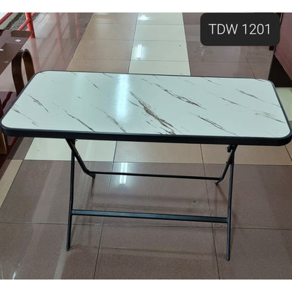 Wooden Table with Marble Effect Top