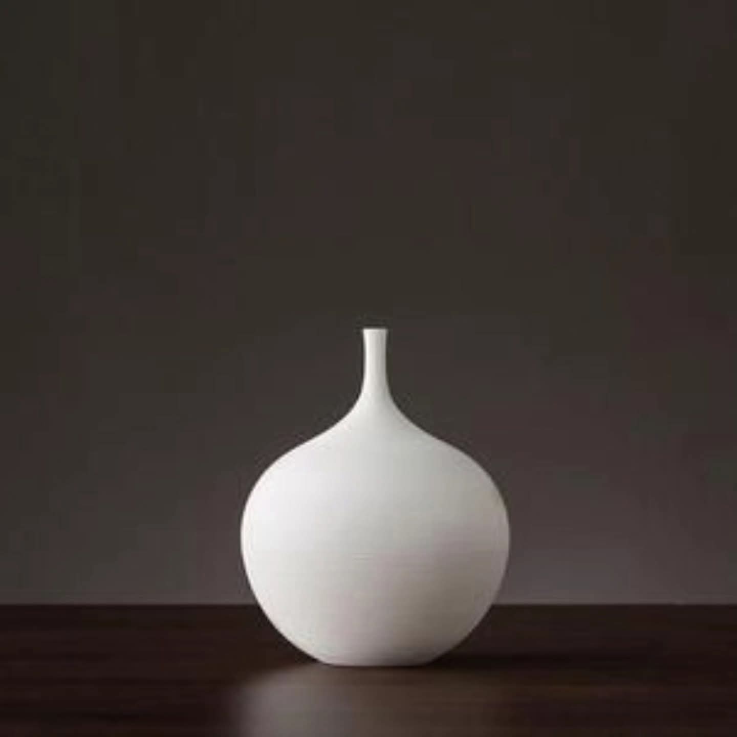 Pair Brushed White Ceramic Vase