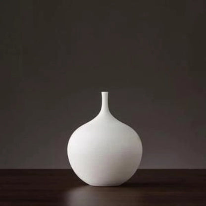 Pair Brushed White Ceramic Vase