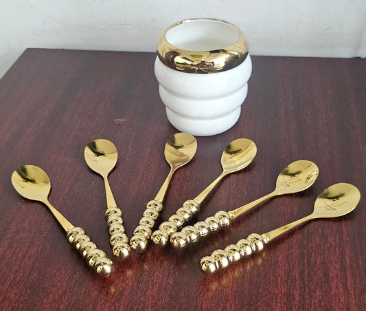 6 teaspoons with  holder set