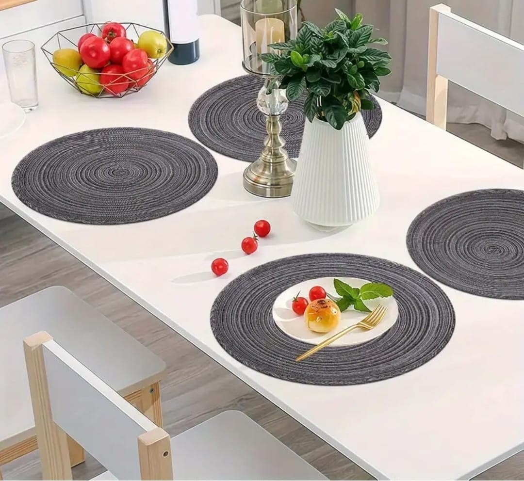6pcs round woven placemats