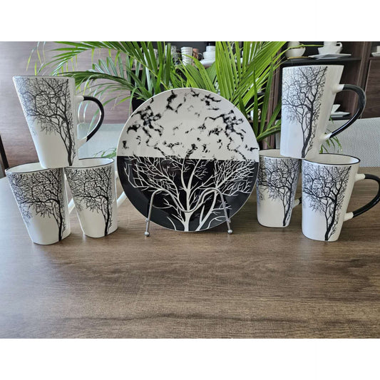 12Pc Breakfast Set Plate and Tea Mugs