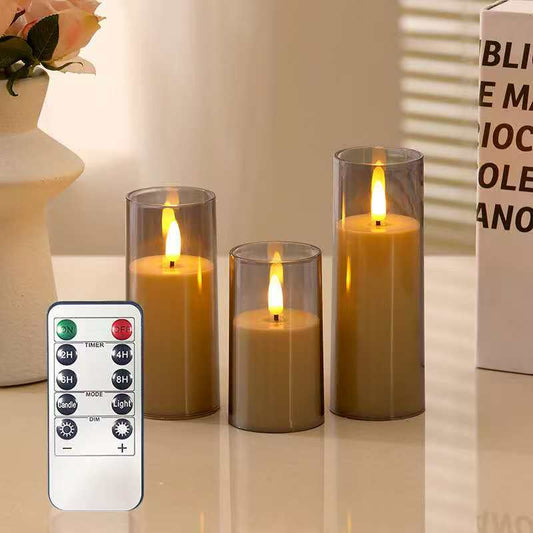 3Pc Set LED Candles with Remote
