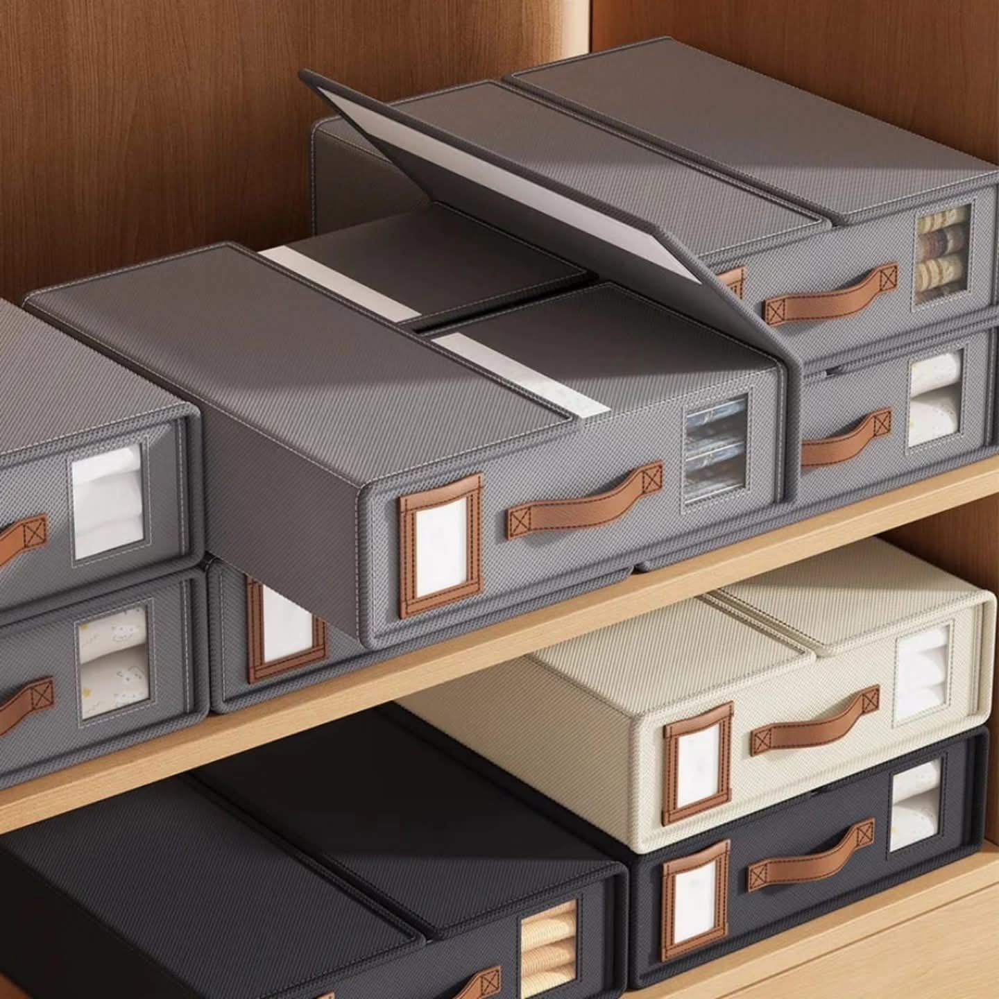 Stackable Fabric Closet Storage Organizer