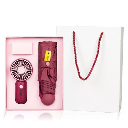 Umbrella fan gift set
