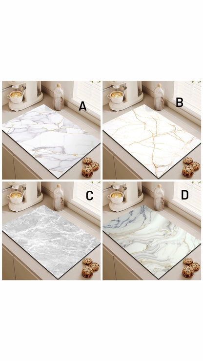 Absorbent dish drying mat