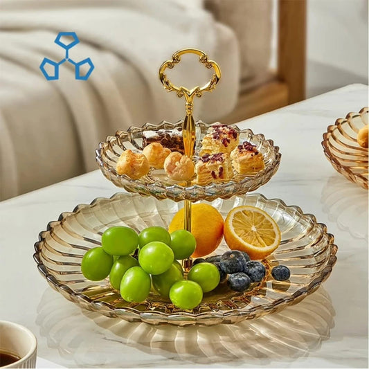 2Tier glass cake stand