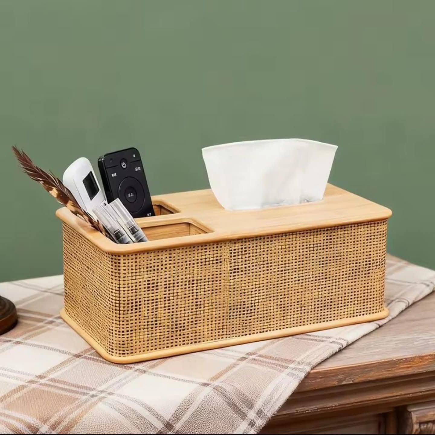Rattan Tissue Box