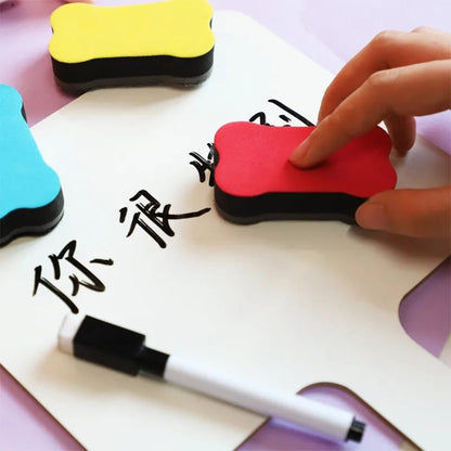 White board market set with erasers and pouch