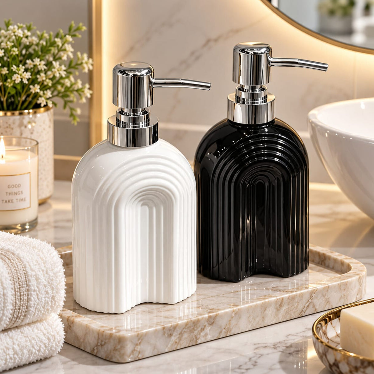 Ceramic soap dispenser
