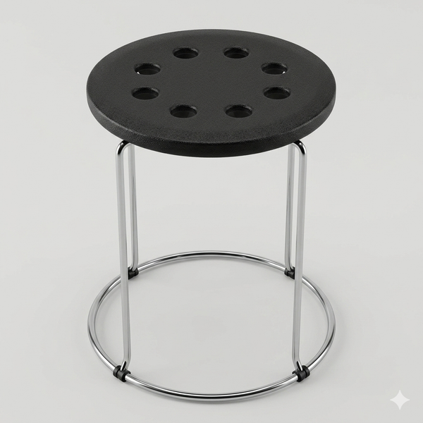 Circular  Stool with Metallic Legs